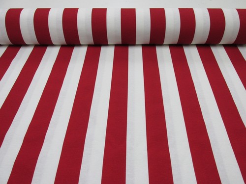 Red white striped fabric - red,