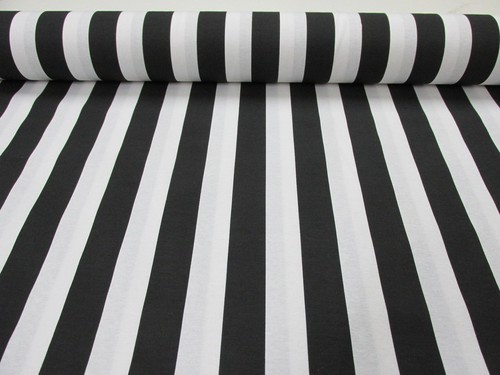 Black white striped - white, fabric