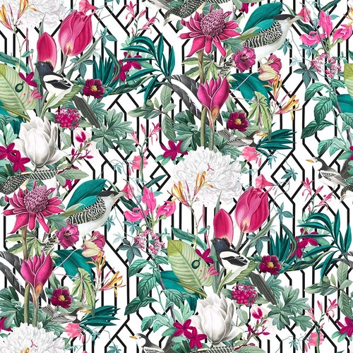 Floral printed velvet fabric - printed,